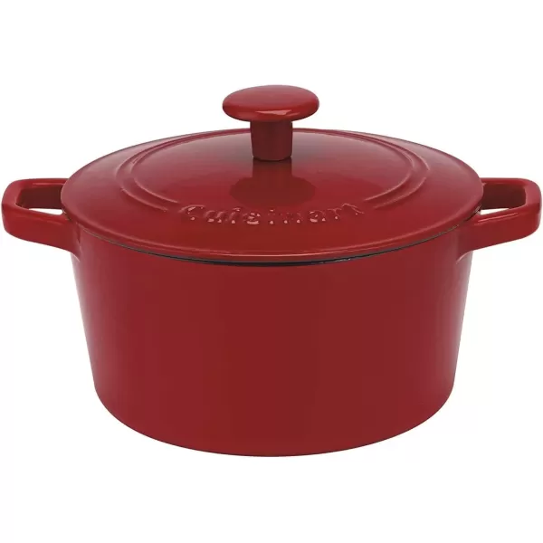 imageCuisinart Chefs Classic Enameled Cast Iron Round Covered Casserole Cardinal Red 7 QuartVenice Red