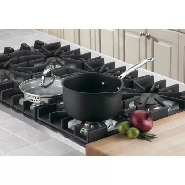 imageCuisinart Chefs Classic Nonstick HardAnodized 15Quart Saucepan with Lid BlackCook and Pour Saucepan wCover