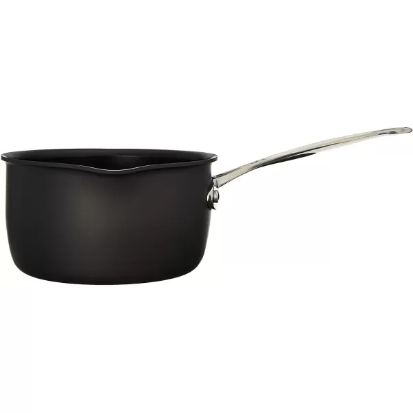imageCuisinart Chefs Classic Nonstick HardAnodized 15Quart Saucepan with Lid BlackCook and Pour Saucepan wCover