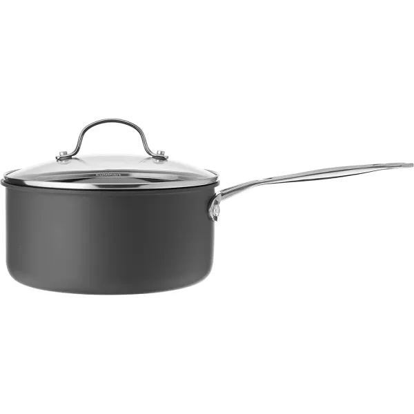 imageCuisinart Chefs Classic Nonstick HardAnodized 15Quart Saucepan with Lid BlackSaucepan wCover
