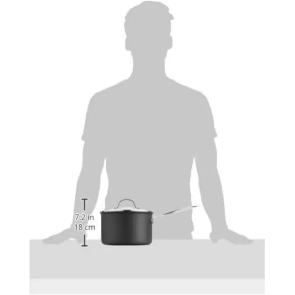 imageCuisinart Chefs Classic Nonstick HardAnodized 15Quart Saucepan with Lid BlackSaucepan wCover