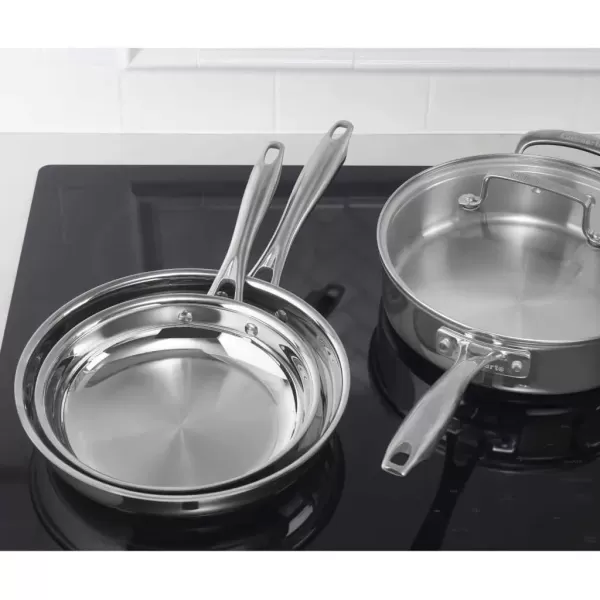 imageCuisinart Classic Pots ampamp Pans Set 10 pcs Cookware Set with Saucepans Saute pans ampamp Skillets Tapered Rims for Drip Free Pouring ampamp Cool Grip Handles Stainless Steel TPS10