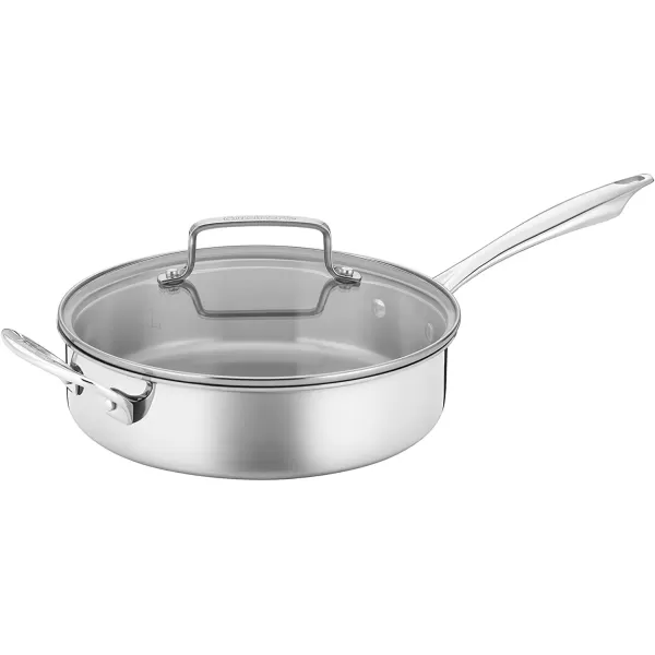 imageCuisinart Classic Pots ampamp Pans Set 10 pcs Cookware Set with Saucepans Saute pans ampamp Skillets Tapered Rims for Drip Free Pouring ampamp Cool Grip Handles Stainless Steel TPS10