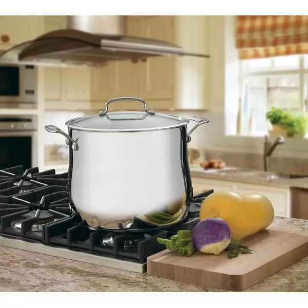 imageCuisinart Contour Stainless 12Quart Stockpot with Glass Cover SilverSilver