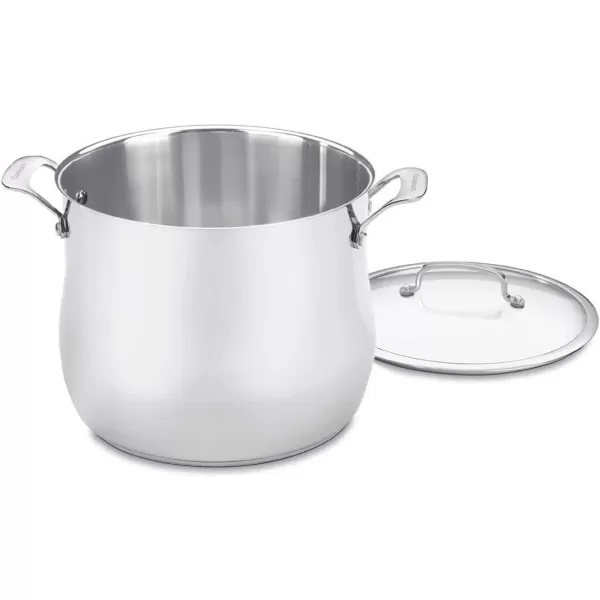 imageCuisinart Contour Stainless 12Quart Stockpot with Glass Cover SilverSilver