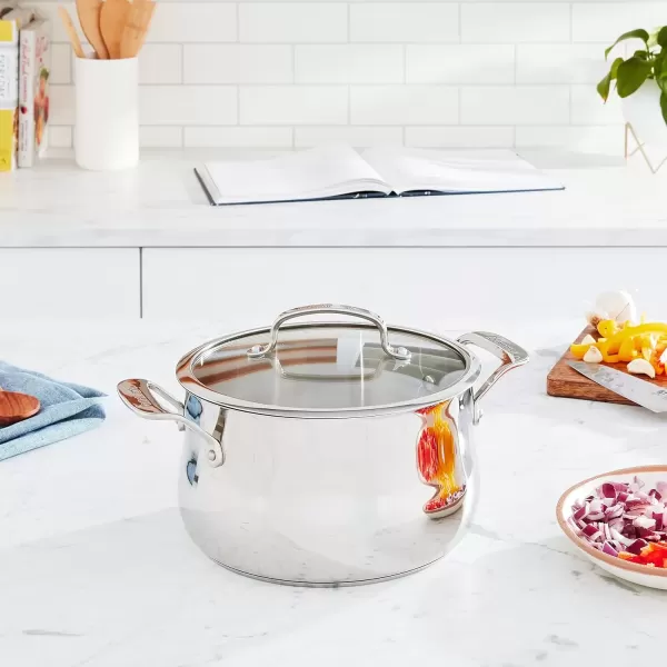 imageCuisinart Contour Stainless 5Quart Dutch Oven with Glass Cover SilverSilver