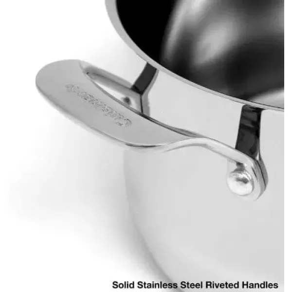 imageCuisinart Contour Stainless 5Quart Dutch Oven with Glass Cover SilverSilver