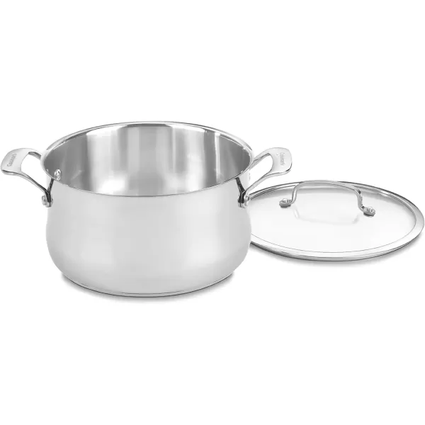 imageCuisinart Contour Stainless 5Quart Dutch Oven with Glass Cover SilverSilver