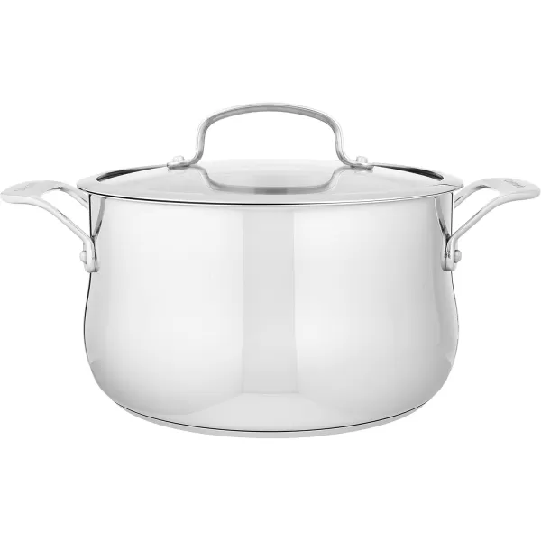 imageCuisinart Contour Stainless 5Quart Dutch Oven with Glass Cover SilverSilver