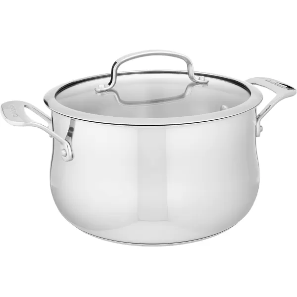 imageCuisinart Contour Stainless 5Quart Dutch Oven with Glass Cover SilverSilver