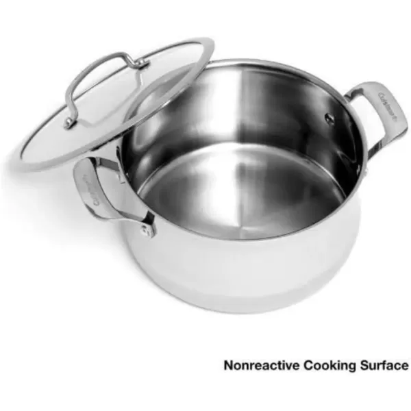 imageCuisinart Contour Stainless 5Quart Dutch Oven with Glass Cover SilverSilver