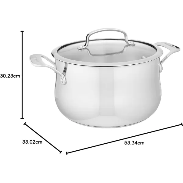 imageCuisinart Contour Stainless 5Quart Dutch Oven with Glass Cover SilverSilver