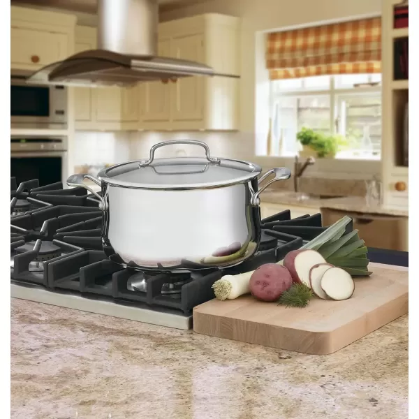 imageCuisinart Contour Stainless 5Quart Dutch Oven with Glass Cover SilverSilver