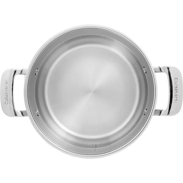 imageCuisinart Contour Stainless 5Quart Dutch Oven with Glass Cover SilverSilver