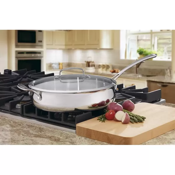 imageCuisinart Contour Stainless 5Quart Saute Pan with Helper Handle and Glass CoverSilverSilver