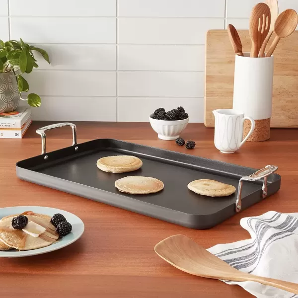 imageCuisinart Double Burner Griddle Chefs Classic Nonstick Hard Anodized Stainless Steel 65535 13Inch x 20InchDouble Burner Griddle