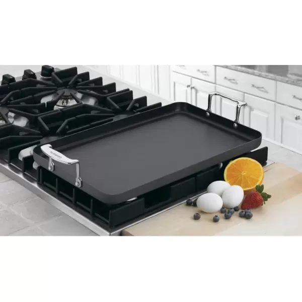 imageCuisinart Double Burner Griddle Chefs Classic Nonstick Hard Anodized Stainless Steel 65535 13Inch x 20InchDouble Burner Griddle