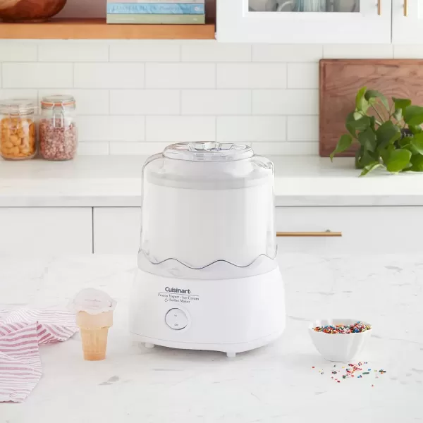 imageCuisinart ICE20P1 Automatic 15Quart Frozen Yogurt Ice Cream and Sorbet Maker Makes Frozen Treats in less than 20Minutes White