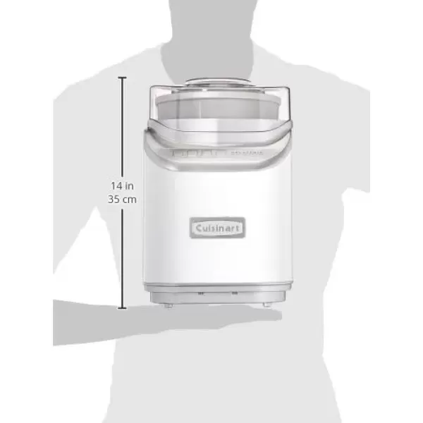imageCuisinart ICE60WP1 2Quart Cool Creations Ice Cream Frozen Yogurt Gelato and Sorbet Maker LCD Screen with Countdown Timer Makes Frozen Treats in 20Minutes or Less Stainless SteelWhiteIce Cream Maker without Countdown Timer