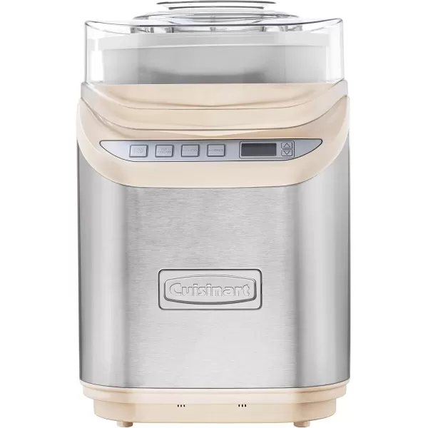 imageCuisinart ICE60WP1 2Quart Cool Creations Ice Cream Frozen Yogurt Gelato and Sorbet Maker LCD Screen with Countdown Timer Makes Frozen Treats in 20Minutes or Less Stainless SteelWhiteCream