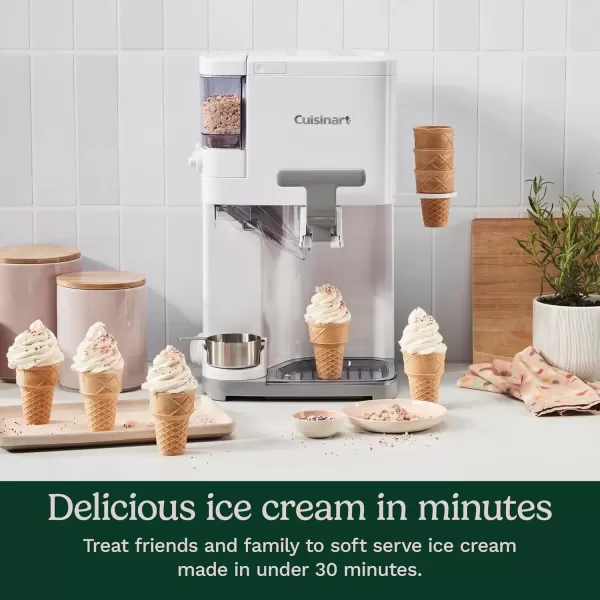 imageCuisinart Soft Serve Ice Cream Machine Mix It In Ice Cream Maker for Frozen Yogurt Sorbet Gelato Drinks 15 Quart White ICE48