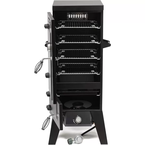 imageCuisinart 36 Vertical Propane Smoker 4 Removable Racks Spacious BBQ Smoker with Wood ampamp Water Trays 15000 BTU Heat for Smoked Meat Brisket Jerky ampamp Fish Perfect for Tailgates Backyard ampamp Camping