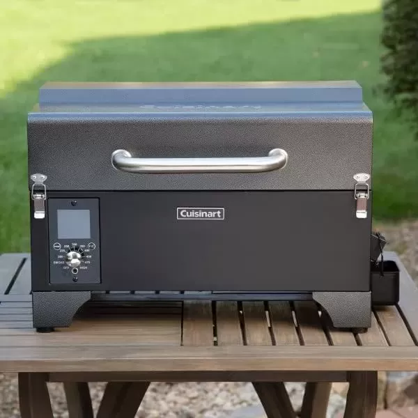 imageCuisinart 8in1 Portable Wood Pellet Grill and Smoker Compact for RV Tailgates Camping ampamp Backyard Cooking Smoky Flavor Versatile Meat SmokerPortable Wood Pellet Grill and Smoker