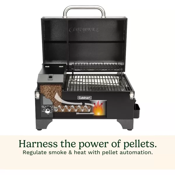 imageCuisinart 8in1 Portable Wood Pellet Grill and Smoker Compact for RV Tailgates Camping ampamp Backyard Cooking Smoky Flavor Versatile Meat SmokerPortable Wood Pellet Grill and Smoker