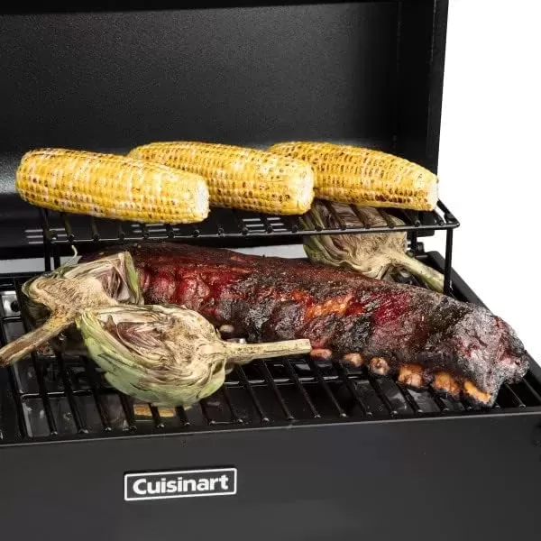 imageCuisinart 8in1 Portable Wood Pellet Grill and Smoker Compact for RV Tailgates Camping ampamp Backyard Cooking Smoky Flavor Versatile Meat SmokerPortable Wood Pellet Grill and Smoker