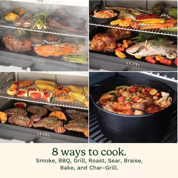 imageCuisinart 8in1 Portable Wood Pellet Grill and Smoker Compact for RV Tailgates Camping ampamp Backyard Cooking Smoky Flavor Versatile Meat SmokerPortable Wood Pellet Grill and Smoker