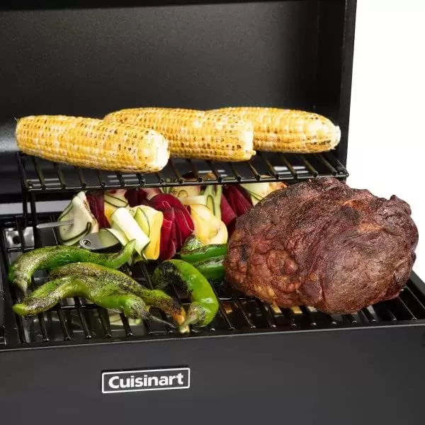 imageCuisinart 8in1 Portable Wood Pellet Grill and Smoker Compact for RV Tailgates Camping ampamp Backyard Cooking Smoky Flavor Versatile Meat SmokerPortable Wood Pellet Grill and Smoker
