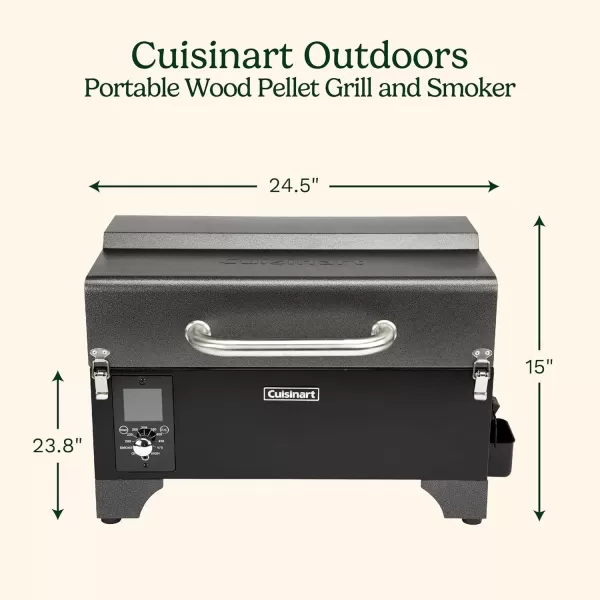 imageCuisinart 8in1 Portable Wood Pellet Grill and Smoker Compact for RV Tailgates Camping ampamp Backyard Cooking Smoky Flavor Versatile Meat SmokerPortable Wood Pellet Grill and Smoker