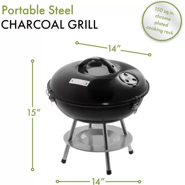 imageCuisinart CCG216 Portable Charcoal Grill 16quot BlackPortable Charcoal Grill  14 Black