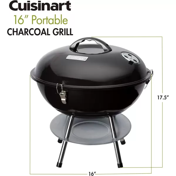 imageCuisinart CCG216 Portable Charcoal Grill 16quot BlackPortable Charcoal Grill  16 Black
