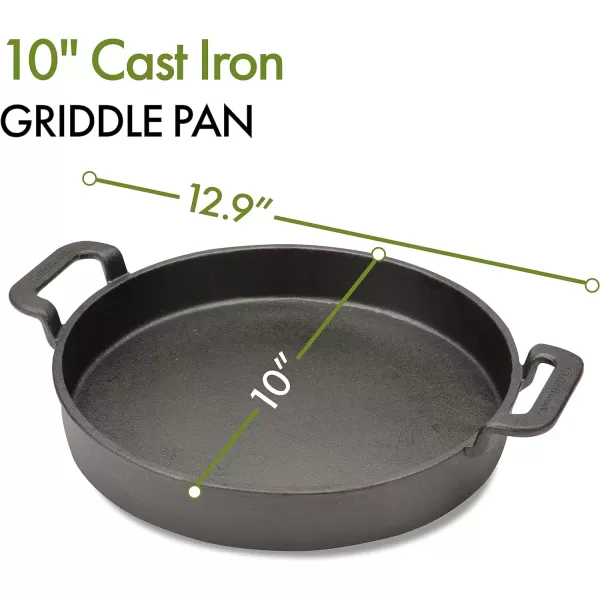 imageCuisinart CCP1000 PreSeasoned Cast Iron Griddle Pan 10quotPreSeasoned Cast Iron Griddle Pan  10