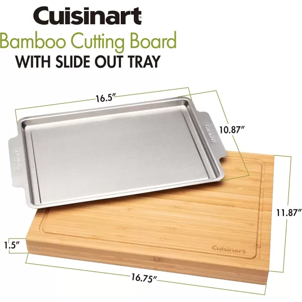 imageCuisinart CDT010 BBQ Defrosting Tray BlackBamboo Cutting Board with Hidden Tray