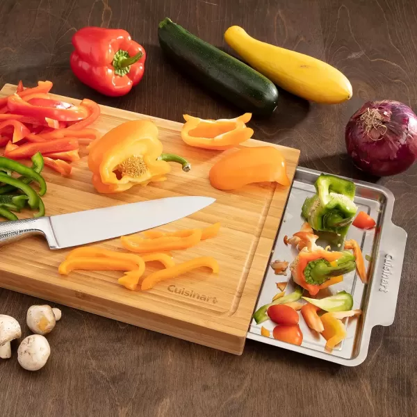 imageCuisinart CDT010 BBQ Defrosting Tray BlackBamboo Cutting Board with Hidden Tray