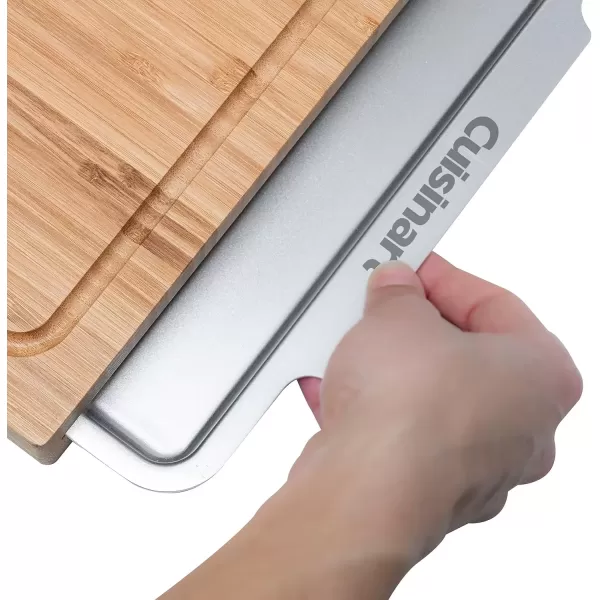 imageCuisinart CDT010 BBQ Defrosting Tray BlackBamboo Cutting Board with Hidden Tray
