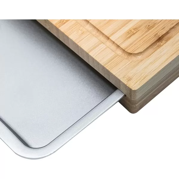 imageCuisinart CDT010 BBQ Defrosting Tray BlackBamboo Cutting Board with Hidden Tray