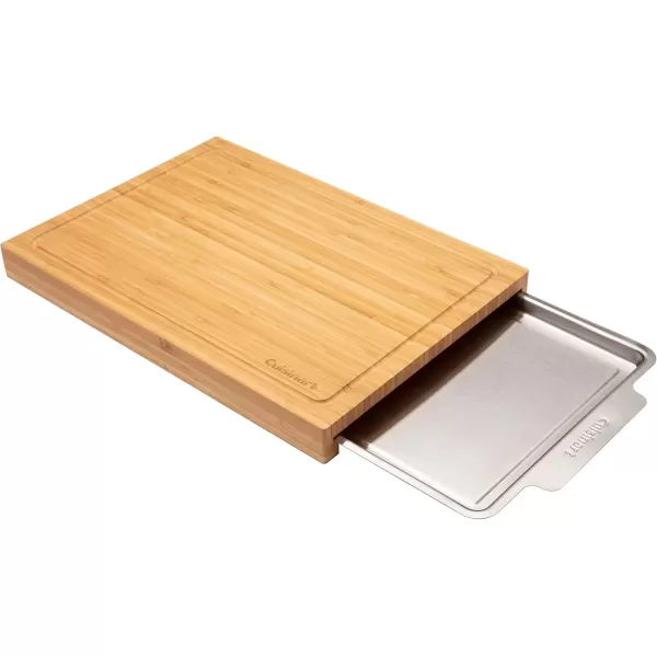 imageCuisinart CDT010 BBQ Defrosting Tray BlackBamboo Cutting Board with Hidden Tray