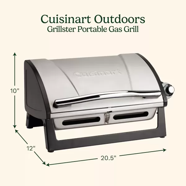 imageCuisinart CGG059A Grillster 8000 BTU Portable Propane Tabletop Gas GrillGrillster 8 000 BTU Portable Gas Grill Newer Version