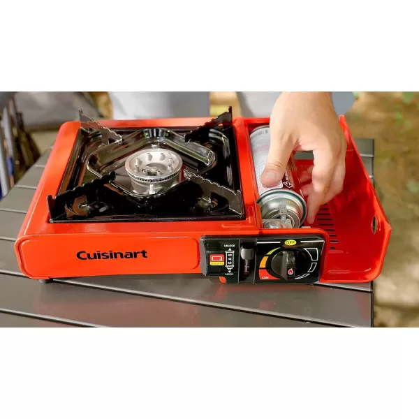 imageCuisinart CGG1050 Portable Butane Camping Stove with Carrying Case  8000 BTU Burner  Perfect for Camping and Tailgating 134quot x 109quot x 435quotPortable Butane Camping Stove with Carrying Case