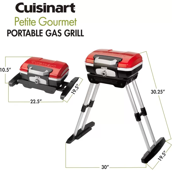 imageCuisinart CGG180 Petit Gourmet Portable Gas Grill with VersaStand Red