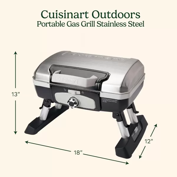 imageCuisinart CGG180TS Petit Gourmet Portable Tabletop Gas Grill Stainless SteelPetit Gourmet Tabletop Gas Grill  Stainless Steel