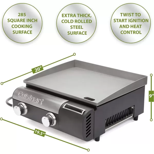 imageCuisinart CGG501 Gourmet Gas Griddle TwoBurnerGourmet Gas Griddle  TwoBurner