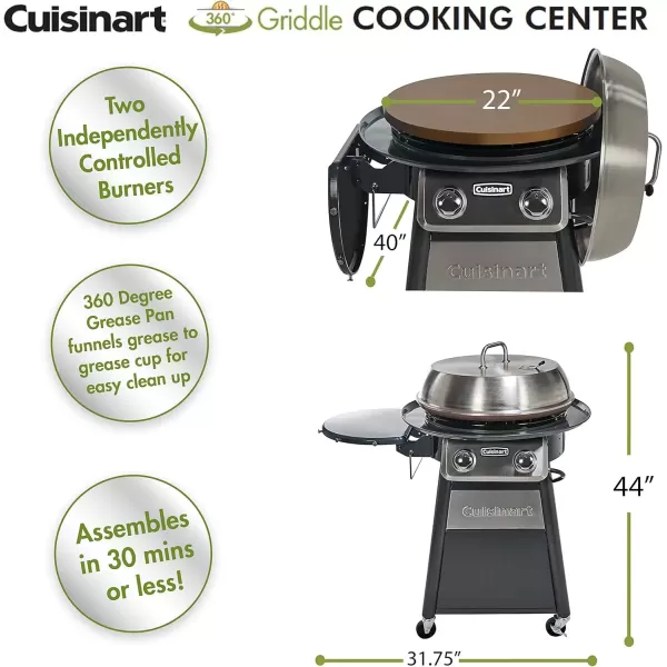 imageCuisinart CGG888 Outdoor Stainless Steel Lid 360 Griddle Cooking Center360 Griddle Cooking Center  22
