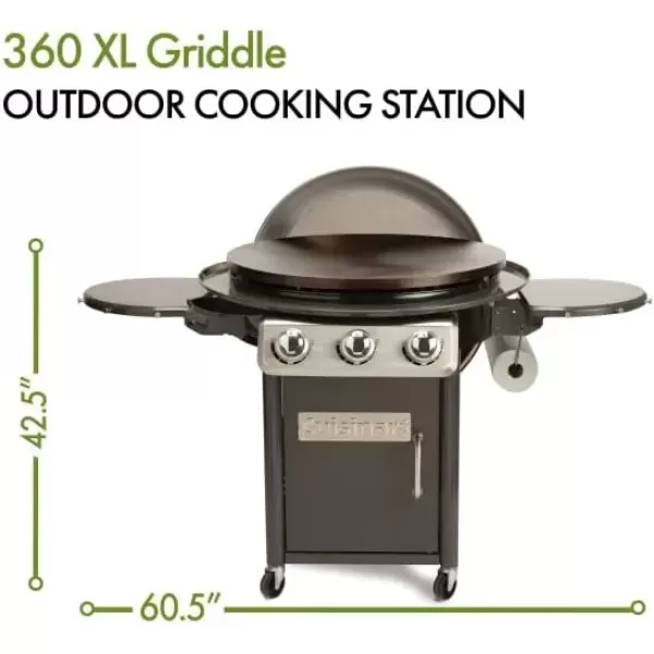 imageCuisinart CGG999 30Inch Round Flat Top Surface 360 XL Griddle Outdoor Cooking Station