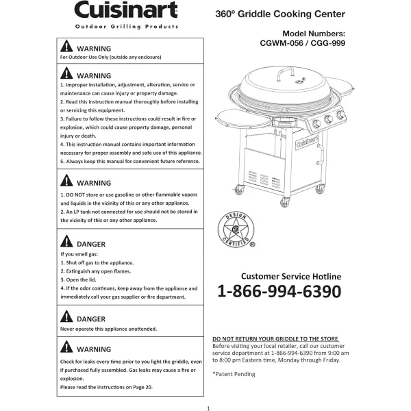 imageCuisinart CGG999 30Inch Round Flat Top Surface 360 XL Griddle Outdoor Cooking Station