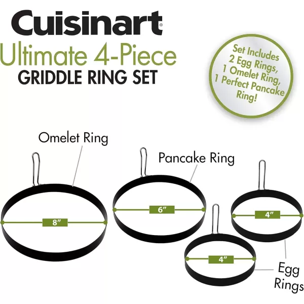 imageCuisinart CGR400 Size 4 inch 6 inch and 8 inch Ultimate Griddle Ring Set 4PieceUltimate Griddle Ring Set  4Piece
