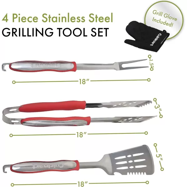 imageCuisinart CGS134 Grilling Tool Set with Grill Glove Red 3PieceRed